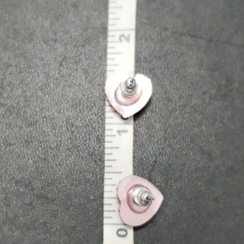 Sparkly pink heart earrings